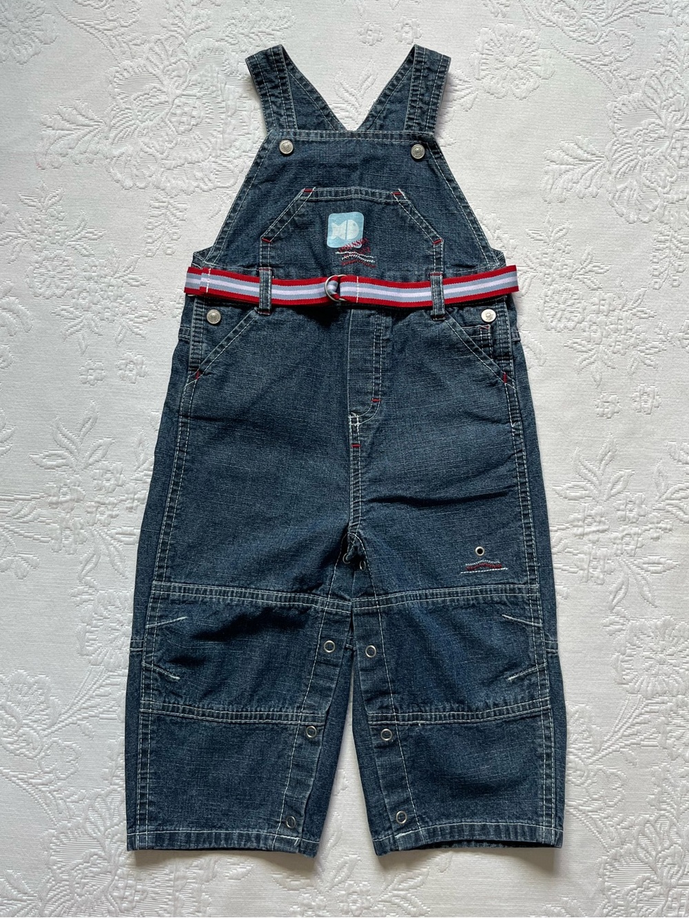 Jacadi Denim 18 Months Overall Bib Blue Belted